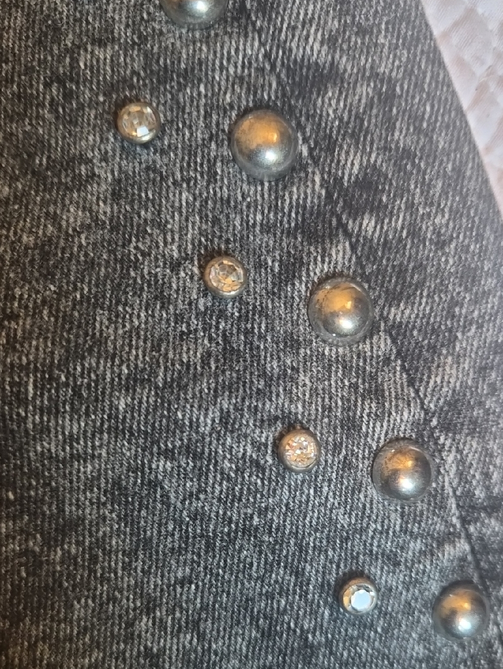 DRIFTWOOD Acid-Wash Black Studded Crop Fringe.. - Picture 3 of 5